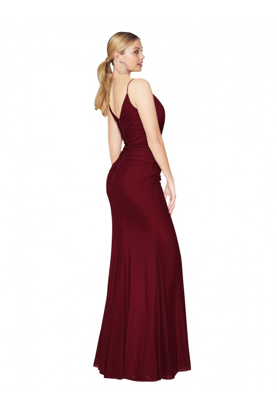 Floor Length High Neck Chiffon Prom Dress with Side Slit UK for Sale