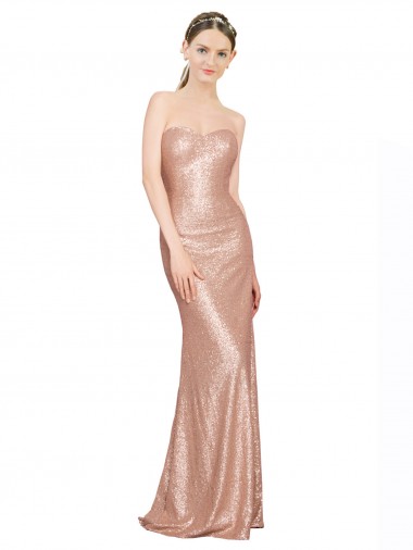 Sweetheart Full Length Long Sequin Prom Dress UK for Sale