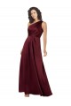 One Shoulder Silky Satin Prom Dress with Subtle Pleats UK for Sale