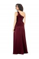 One Shoulder Silky Satin Prom Dress with Subtle Pleats UK for Sale