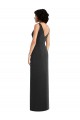 Draped Wrap Maxi Spandex Prom Dress with Front Slit UK for Sale