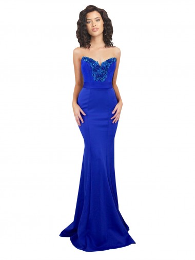 Sweetheart Flower Neckline High Neck Crepe Prom Dress UK for Sale