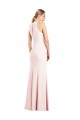 V-Neck Keyhole Back Crepe Trumpet Prom Dress UK for Sale