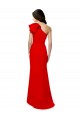 High Neck Ruffle Frill One Shoulder Maxi Crepe Prom Dress UK for Sale