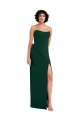 Scooped Strapless Neckline Crepe Prom Dress with Side Slit UK for Sale