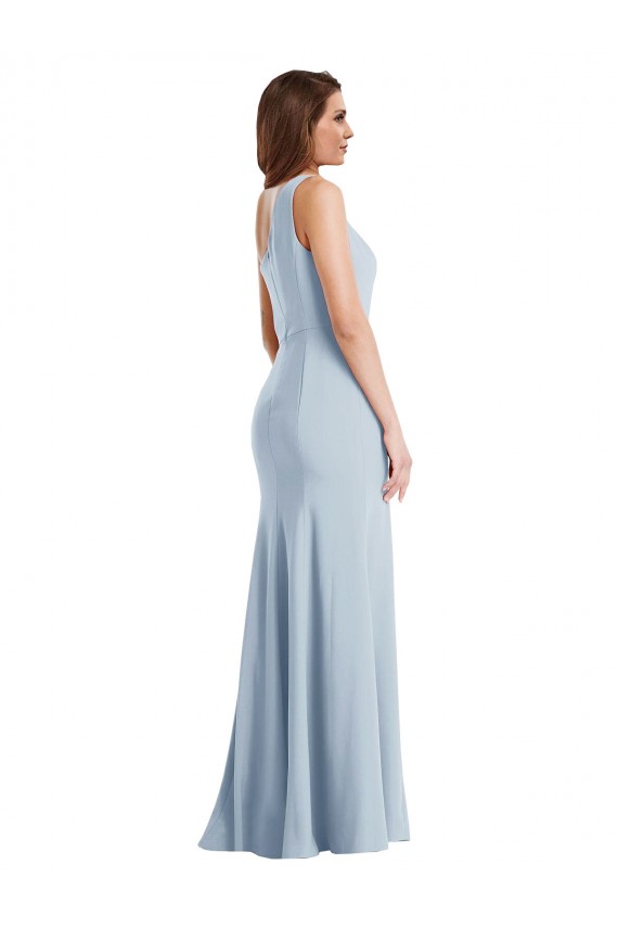 Bold One Shoulder Trumpet Maxi Crepe Prom Dress UK for Sale