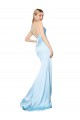 Double Straps V-Neck Sleeveless Stretch Satin Prom Dress with High Slit UK for Sale