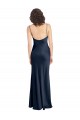 Cowl Neck Long Empire Waist Stretch Satin Prom Dress with Open Back UK for Sale