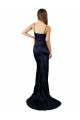 Pleated Sash Skirt Long Stretch Satin Prom Dress with High Slit UK for Sale