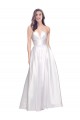 Full Length Strapless V-Cutout Stretch Satin Prom Dress UK for Sale