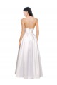 Full Length Strapless V-Cutout Stretch Satin Prom Dress UK for Sale