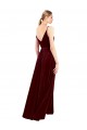 Faux Wrap V-Neck Sleek Long Velvet Prom Dress UK for Sale