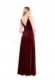 Faux Surplice Neckline Slim A-Line Long Velvet Prom Dress UK for Sale