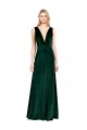 Daring Deep V-Neck Long Full Length Velvet Prom Dress UK for Sale