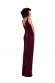 Draped Skirt Faux Wrap Velvet Maxi Prom Dress UK for Sale