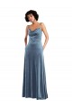 Sleek Cowl Neck Velvet Maxi Prom Dress with Pockets UK for Sale