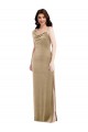 Asymmetrical One Shoulder Velvet Maxi Slip Prom Dress UK for Sale